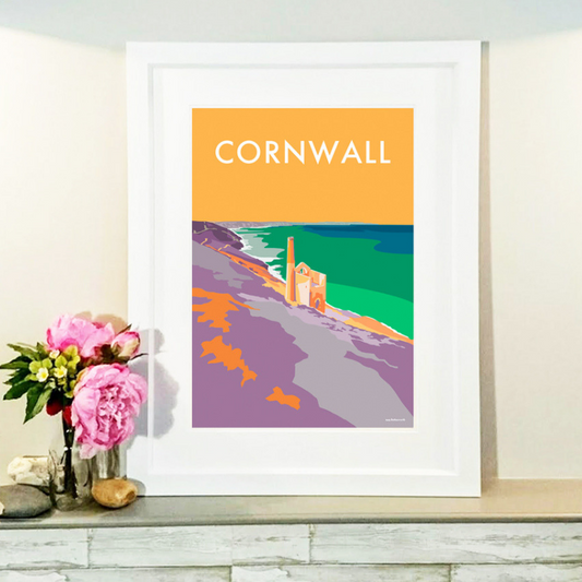 Cornwall (Tin Mines) Travel Poster & Seaside Print