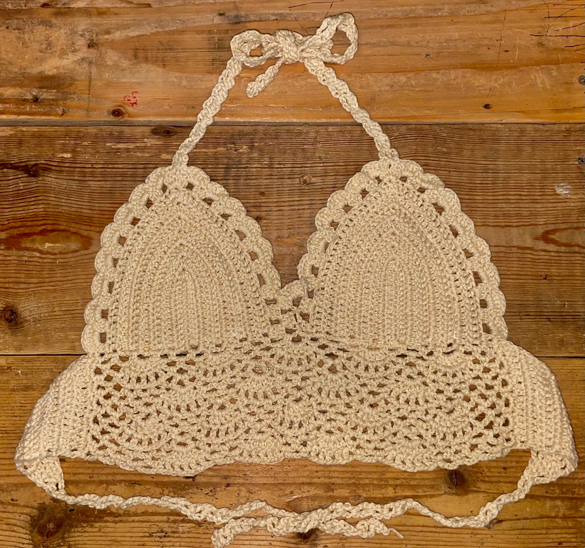 TD Collections Women's Crochet Lace Bralette - Basic Stretch Underwire Sexy  Bandeau Bra with Cutouts (for AC Cups) Ivory